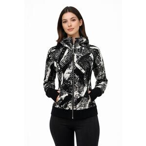 Lululemon Scuba Hoodie II Static Mist Black White Full Zip Jacket Size 2 XS